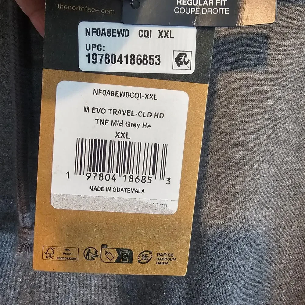 The North Face Evolution Cloud Hoodie Mens XXL Gray Outdoor Graphic Pullover NWT